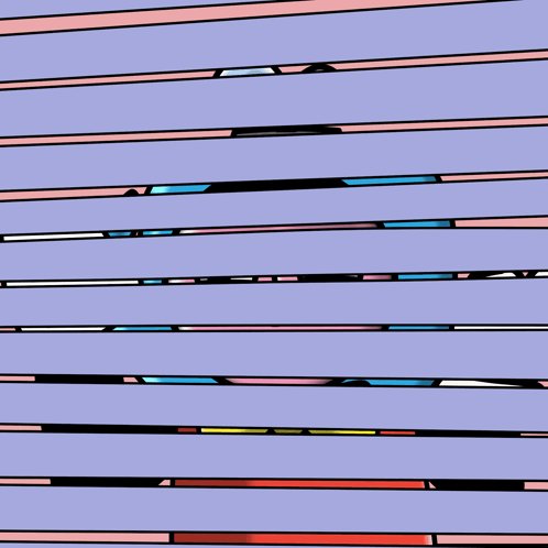 !"The bottom of the photo is below another one that has been inverted," reads the caption. The image features a vertical line of cartoon characters, where each character appears to be peeking out from the previous one, creating an intriguing visual effect.