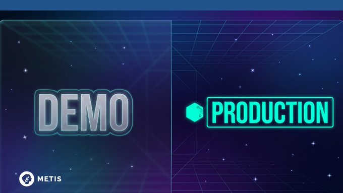 The image features two different representations of a workflow or process. On one side, there's an animation that visually demonstrates a demo workflow with " Demo" written above it, and various elements like bubbles, circles, and arrows representing steps or actions within the demonstration. On the other side, there is a graphic design of a logo for a production workflow which includes the text " Production", and also features elements such as logos and icons related to the process. The comparison between these two representations helps viewers understand how different approaches can lead to similar outcomes in a work environment or product development context, highlighting the importance of efficient and effective processes in achieving desired results.