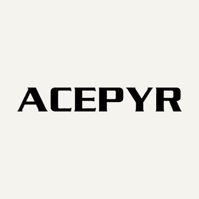 The word 'ACEPYR' is displayed in bold black letters on a white background.