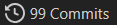 A small dark interface snippet displays a clock icon next to the text '99 Commits'.