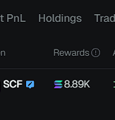The image shows a screenshot of a trading platform, specifically a stock trading app or website. The main focus of the image is a screen that displays information about a reward system for users who trade stocks. The screen features a blue "rewards" button with a purple "E" below it and an orange "8.88k" in the bottom right corner. This indicates that the user has earned 8.88k points or rewards from their stock trading activities, which can be used to purchase more shares of a particular stock.