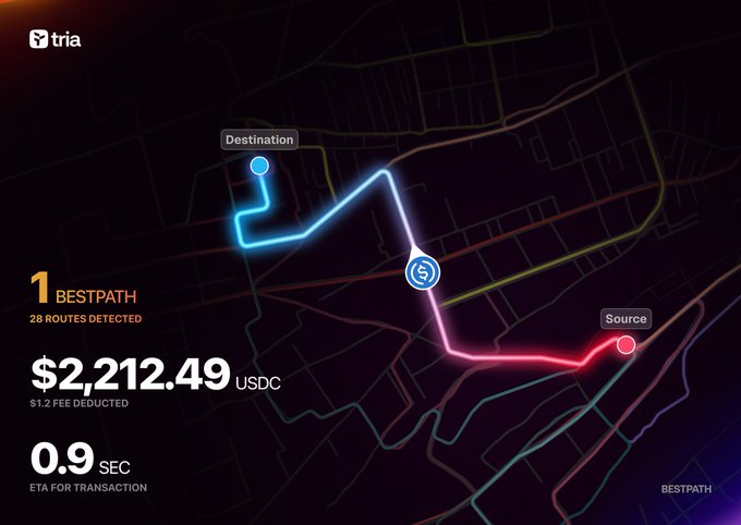 The image features a map with various lines representing different routes, which are color-coded for better visibility. The map also displays text related to finance or banking, but the main focus of the image is the financial infrastructure represented by the routing system.