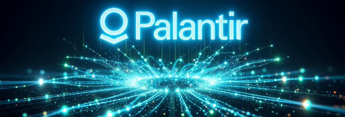 The image features a banner that says "PLTR + Partners: $DELL $SNOW $INOD Data layer emerges as the defining battlefield of the AI revolution". The text is written in blue, which stands out against the black background. The banner also includes a reference to Palantir Technologies and Snowflake, suggesting that the image might be related to an advertisement or promotional material for these companies.