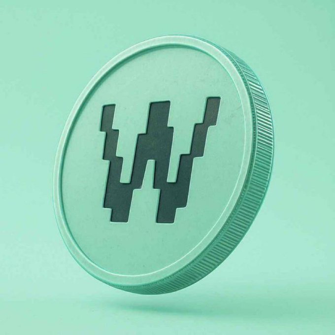 A light green coin features a stylized "W" logo, representing the $WAL token. The image visually underscores the post's message about an unrealized loss, with the coin's muted, washed-out appearance mirroring the disappointment of a portfolio's value dropping from $16,000 to just $800.