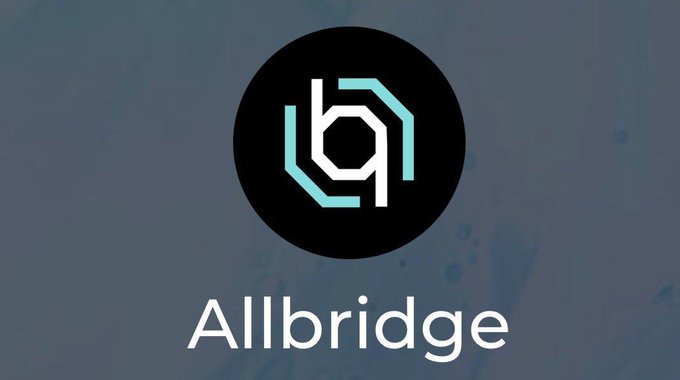 Logo for 'Allbridge' displayed with a stylized black circular icon containing interlocking teal and white geometric shapes.