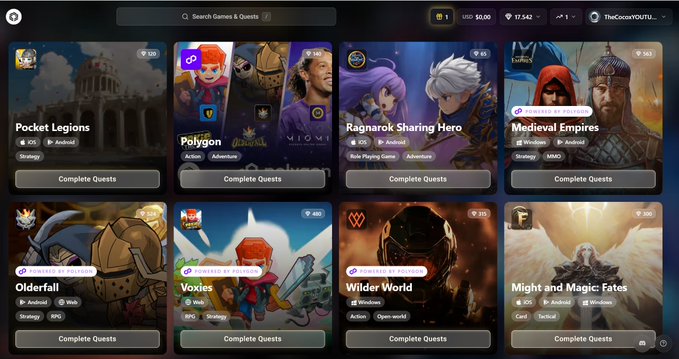 The image shows a list of games available for download, with various game genres such as adventure, roleplaying, and fighting games. The games are organized into different categories, making them easy to browse through. The post about Immutable Play emphasizes that players can earn rewards by playing, completing missions, and participating in community events within the game. This implies that the games available on the list offer a way for players to engage with the gaming community and potentially receive rewards for their efforts.