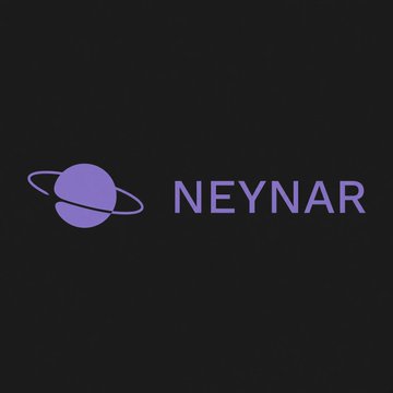 The image displays the Neynar logo, featuring a purple planet with rings next to the word "NEYNAR" in purple text on a black background, identifying the company at the center of the news about its search for a new team to operate Farcaster, Clanker, and its own products following its acquisition of the decentralized social protocol.