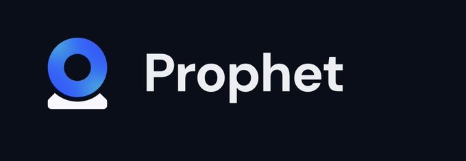 The Prophet logo features a stylized blue and white camera or lens icon next to the white text 'Prophet' on a dark background.