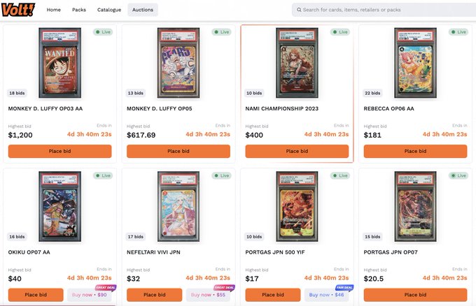 A poster of seven different types of Pokémon cards for sale at auctions, with prices listed below each one. The most expensive card is an 18% discount edition priced at $500.