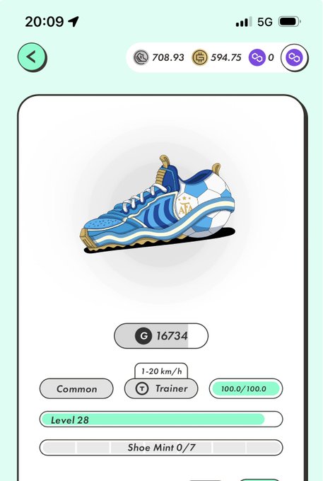 The image shows a blue and white shoe with a soccer ball design, which appears to be an item for sale or a gift. The shoe has a price tag of $79.95, indicating that it's available for purchase. The shoe is displayed on a phone screen, suggesting that the user might have found it online or in a store.