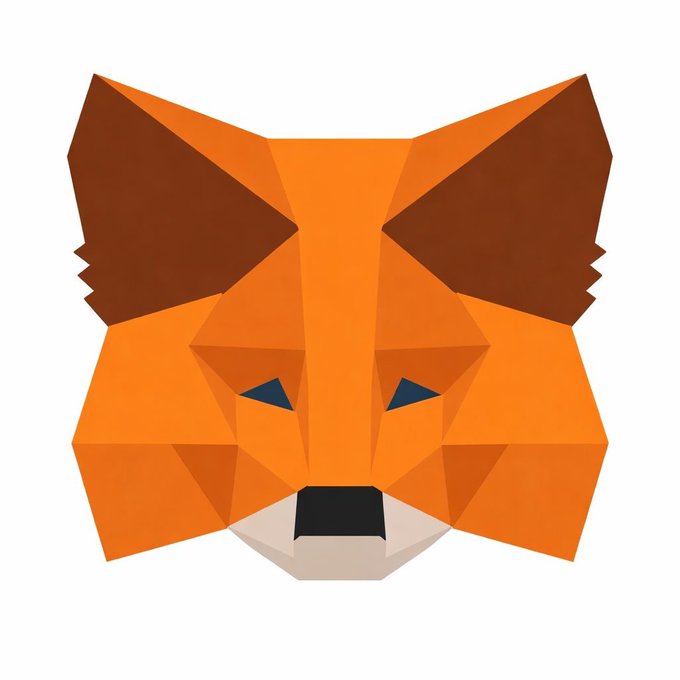 The image features a cartoon-style illustration of an orange fox's head with brown ears and a black nose, set against a white background. The text "Honestly, this was my first decentralized wallet, and I'VE been using it since 2001." is written around the fox's face, indicating that the fox is a central figure in the image. The post also mentions another cryptocurrency called MetaMask, which has been receiving positive feedback from users.