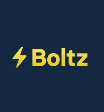 The image displays the Boltz logo in yellow text with a lightning bolt icon on a dark navy background. It relates to the news about the Bitcoin Lightning swap service Boltz temporarily disabling its swap services following AI exploits, though it confirms no user funds were at risk due to its non-custodial design.
