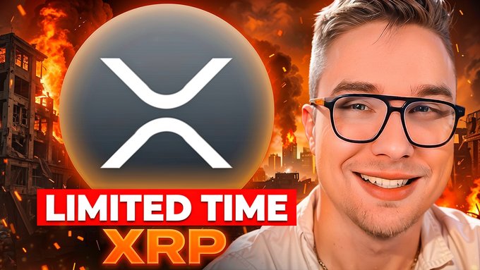 The image features a man wearing glasses with a big smile on his face. The background of the image shows an orange circle with a white X, which appears to be a logo for Ripple cryptocurrency. The caption below the image reads "XRP Army, Your Time Is LIMITED!:substack.com/home/post/p-19". This suggests that there is a limited time offer or promotion related to Ripple coins and that the man in the image has been chosen as a participant due to this special offer.