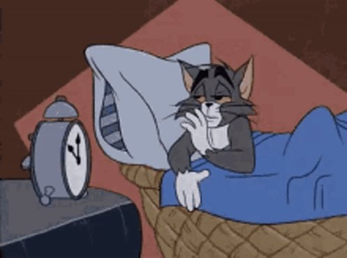 The image features a cartoon cat lying down on a bed while an alarm clock sits next to it. The caption below the image reads "Quantum computing is no longer something only big labs can access. With @quipnetwork developers can run quantum jobs without owning any hardware. Easy SDKs Verified results Pay with QUIP Built for real-world use From AI to finance, quantum-powered applications are".