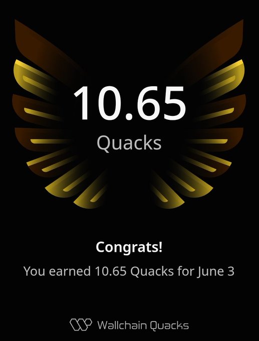 In this image, there's an ad for Quacks that features a bird logo against a black background with gold details. The photo provides the viewer with various options for engagement, such as liking the post, sharing it with friends or family on social media platforms, and even participating in surveys or contests related to Quacks. The ad conveys the message that Quacks offers diverse opportunities for interaction and engagement, which is a valuable aspect of its ecosystem.
