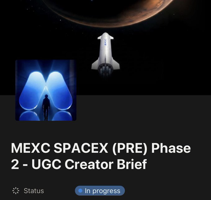 The image shows a screenshot of a post from MEXC SPACEX about their recent update, which appears to be related to phase 2 of their mission. The post displays a picture of the rocket with the caption "Phase 1 closed with around $650 → ~$920", drawing attention to the previous successful phases. This information is relevant because it indicates that the company has been able to progress in the development and testing of their technology, potentially making space travel more accessible or efficient for future missions.