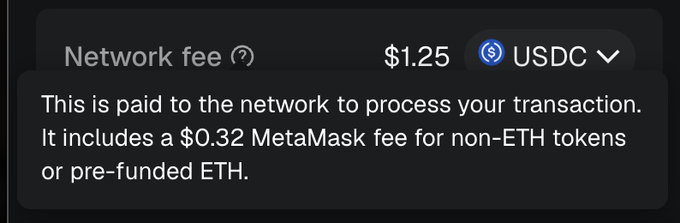 In the image, there's a phone screen with text information displayed about a payment process related to a cryptocurrency network. The main details include that 0.32 ether (ETH) will be charged for every transaction involving this particular service. In addition, there are some other tokens that could be used for transactions, but they don't have any fees attached to them at the moment. It is worth noting that the extra charge of 0.32 ether might not be sufficient for people who do not use this specific cryptocurrency service often or require other tokens instead. The post appears to provide a warning about the current payment terms and fees for using the network's services with other tokens, likely indicating that it could take some time before any additional fees are applicable or if they will apply at all in certain cases.