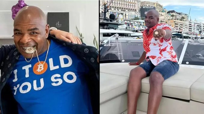 Davinci Jeremie, who famously urged viewers to buy just $1 worth of Bitcoin in 2013 when it traded around $116, is shown living a luxurious lifestyle wearing a "I TOLD YOU SO" Bitcoin shirt and posing on a yacht in Monaco.