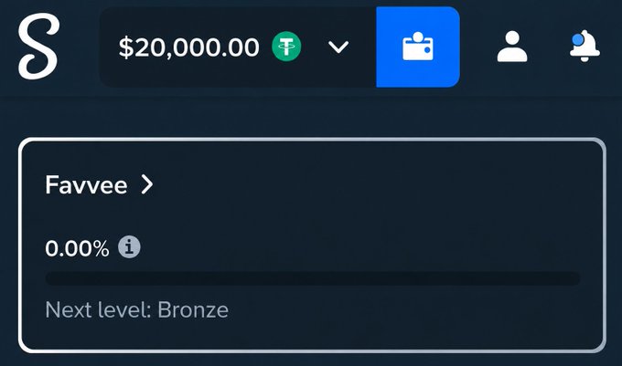 A Stake.com account dashboard displays a balance of $20,000.00 USDT and shows a "Favvee" VIP level at 0.00% progress toward Bronze status, reflecting the user's intent to host a $2,000 giveaway on the platform.
