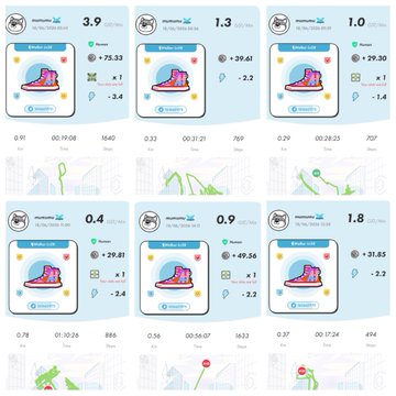 The image shows a screen displaying several charts with different colored socks placed below them. There are nine individual sock charts, each varying in color and design, creating an assortment of patterns or graphics. The display captures attention as its features include multiple sock charts and a clock that is also colorful. A person can be seen looking at this collection of sock charts, possibly taking their interest into account to the content displayed on the screen.