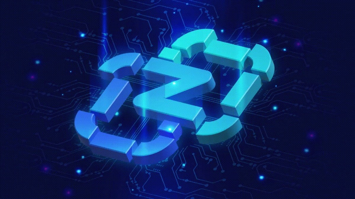 The image features a large, blue, 3D logo with the letters "Z" and "W" arranged in a square shape. The background of the image is dark blue, which contrasts with the bright blue color of the logo. There are also small white dots scattered throughout the image, adding to its visual appeal. The text accompanying the image reads: "The rest of Zano's history. Two hard forks. Both are equally massive. HF6 brings Gateway Addresses: - $ZANO unlocks cross-chain capabilities - $wZANO unlocks exchanges and integrations that native $ZANO simply can'nt access due to".