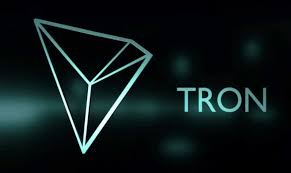 The image displays the TRON logo, a stylized teal diamond-shaped geometric emblem, alongside the text "TRON" set against a dark, glowing background—visually branding the network's achievement of surpassing 15 billion transactions as highlighted in the accompanying post.