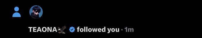 A notification showing that "TEAONA🔨 ✅ followed you · 1m" on a dark background, celebrating the user's excitement about receiving a follow from their self-described "King of Web3," @TeaonaX, as described in the accompanying post.