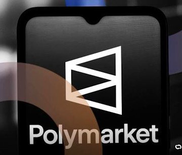 The image features a cell phone with the PolyMarket logo displayed prominently on its screen. The background of the image includes various colors and shapes, creating an abstract design that captures attention. The text "POLYMARKET" can be seen at the bottom left corner of the image.