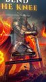 A fantasy book cover featuring a knight with a sword surrounded by flames, with the partial title "BEND THE KNEE" visible at the top.