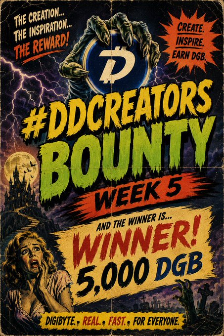 The image features a poster for DDCreators Bounty with a woman holding a mouse near an illustration of a person with their mouth open. The text in the background reads: "The creator's bounty #DDCreators bounty" indicating that this is a reward for those who participate in creative projects. In the center, there are illustrations of the prize money amounting to $5,000 and a clock showing 5:00 PM. At the bottom of the poster, the post mentions "@DigiScope_Me tip #DDCreators Bounty" along with the hashtag "#DDCreatorsBounty".