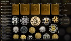 The image features an array of gold-colored coins displayed against a black background. The coins are arranged in rows with varying sizes and shapes, showcasing their unique designs. In the top left corner, there's a post that reads "Oh...and someone just redeemed a 2011 25 BTC Series 1 Gold Plated Alloy Casascius coin today, leaving just 108 of these ones still active." This text is positioned above the coins, providing context to the image and tying it back to the original discussion.