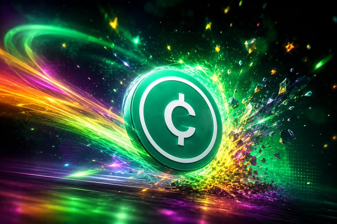 The image features a green circle with a white "C" inside, surrounded by a burst of colorful sparks or lights. The background is black, which contrasts with the vibrant colors surrounding the circle. The caption below the image reads "Make $CENTS on ALGORAND ALGO". This suggests that there might be an advertisement for a product related to the game Algo or some other gaming-related item.