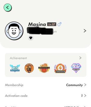 The image shows a phone screen displaying a list of achievements for a user's account, including "LIMITATIONS" and "LEVEL 57". The user has reached Level 57 and is now at Step 58. The text encourages the user to keep moving forward in their journey towards reaching Level 65.