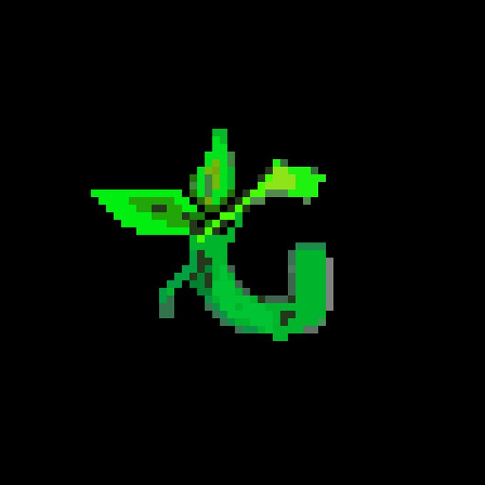 A pixelated green fairy or winged creature sprite floats against a black background. The whimsical pixel art reinforces the fantasy/crypto airdrop theme of the promotional post, with the magical fairy imagery evoking enchantment around the free $GLABS token giveaway being offered.
