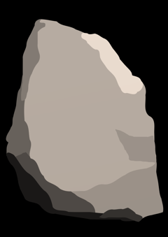 A simple illustration of a gray rock with shadowing, tied to the ZEC ROCKS NFT collection—a rare series of only 100 rock-themed digital assets on the Zcash (ZEC) blockchain. The minimalist stone image visually represents one of these limited collectibles featured on the zecrocks.cash marketplace.