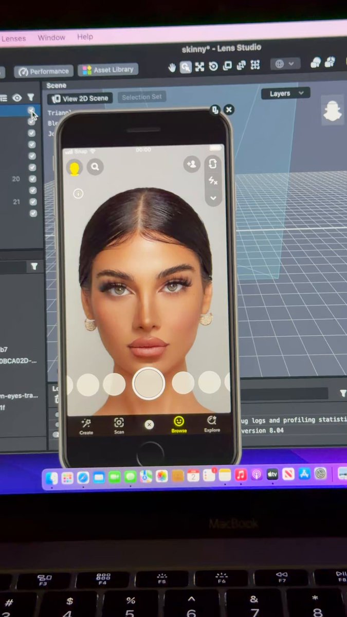 The image shows a laptop screen displaying an image of a woman's face, which appears to be a 3D rendering or photo of a person. This image can be used as a reference for creating a virtual character or model using a 3D modeling software like SketchUp or Maya. The image is accompanied by text that reads "Focus on what is in the image and how it relates to the post".
