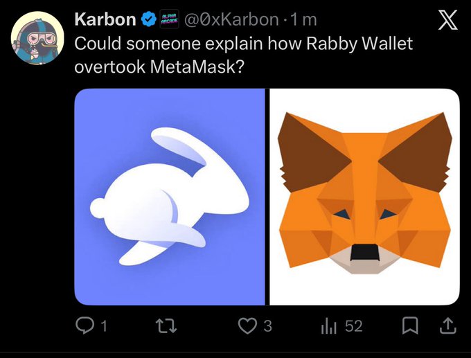 The image features a Twitter post with two different images of animals, one being a rabbit and the other an orange fox. The caption of the post asks if someone could explain how the rabbit mask works over the fox mask.