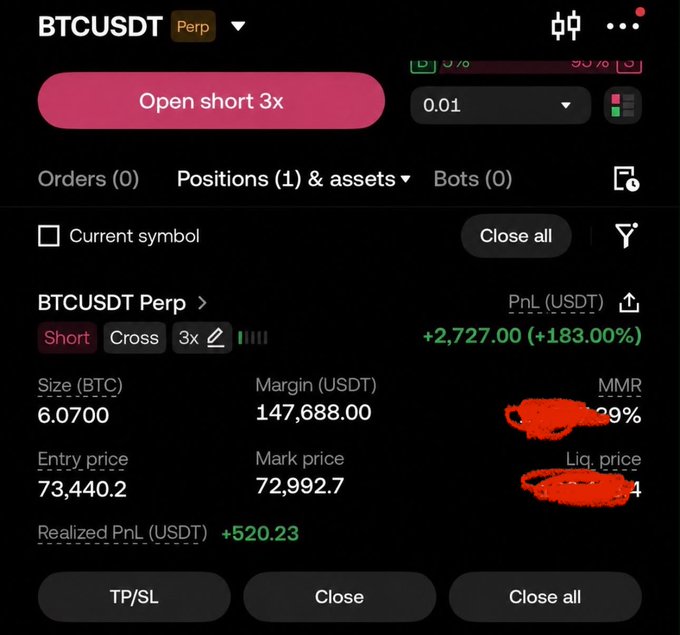 The image features a phone screen with BTCUSDT trading symbols displayed, along with their closing values. The screen also has two options for executing a trade using the Btcusdt exchange. In addition, there are several other symbols available on the screen which may be related to various cryptocurrencies or market trends. One symbol appears in focus and another symbol is partially shown off screen.