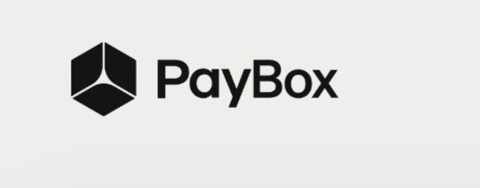 A black and white logo for 'PayBox' featuring a 3D cube design next to the company name on a light background.