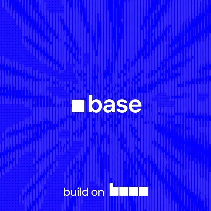 The image features a blue background with white text that reads "base" and "Build on". The text is positioned at the center of the image, making it the focal point. Below this, there are three small white squares arranged vertically, each containing the word "Build". These squares are located in the bottom right corner of the image. The overall layout of the image suggests that the focus is on promoting a brand or idea related to the base platform and its followers.