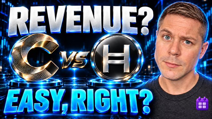 A YouTube thumbnail-style image showing a man next to 3D text asking 'REVENUE? C vs H EASY, RIGHT?' against a blue digital background.