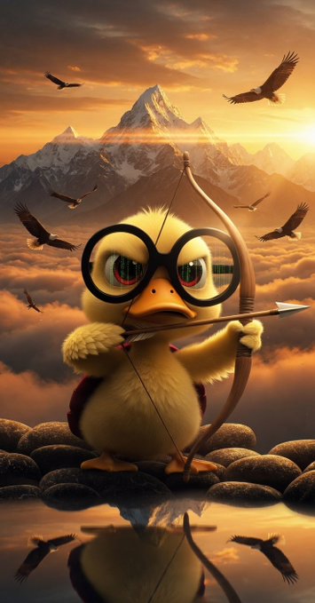 The image features a cartoon duck with glasses, holding an arrow and standing on rocks. The background of the image shows mountains under a sunset sky. The caption reads "gQuack Web3 doesn't need more noise. It needs better filters. That's why @wallchain feels timely. It's building around something the ecosystem desperately needs: a way to make trust visible. Not just attention. Not just popularity. Not just who can dominate a timeline."
