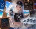 A small image featuring a person wearing XRP branded clothing and a hat, alongside XRP/Ripple and XRP/USDC promotional imagery with 'xRPRipple.com' text.