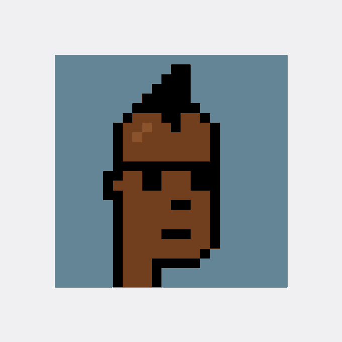 A pixel-art portrait of a brown-skinned figure with a black spiky haircut against a blue background, representing CryptoPunk #3862. The image directly corresponds to the newly acquired NFT mentioned in the post, which was purchased for Ξ30.8 ($54,899) by collector 0xbe88…c7db.