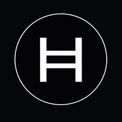 The image shows a circular logo with the letter "H" inside, representing the HBAR cryptocurrency (Hedera). It visually corresponds to the post celebrating "$2.2 BILLION TOKENIZED ON $HBAR!" by displaying the brand's iconic emblem.