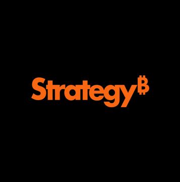 The image displays the orange "Strategy" logo with its distinctive Bitcoin "₿" symbol on a black background, representing the company formerly known as MicroStrategy. The logo visually reinforces the post's focus on Strategy's Bitcoin-related financial activities, including its reported $8.22 billion net loss and the controversial sale of 3,600 BTC to fund dividends and bolster its strategic dollar reserve.