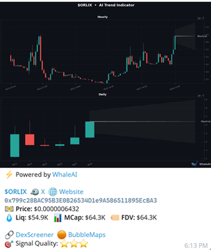 A screenshot of an email posted to social media with an image from Bubble Maps showing the price and volume for the cryptocurrency Orlix as of 8/13/2013 at 6:13pm.