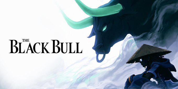 The image features the "Black Bull" logo alongside a dark, glowing bull with teal horns and a silhouetted figure wearing a traditional conical hat, with misty smoke swirling around them.

The imposing Black Bull imagery evokes power and intensity, fittingly complementing the poster's bullish excitement about buying more of $ANSEM.