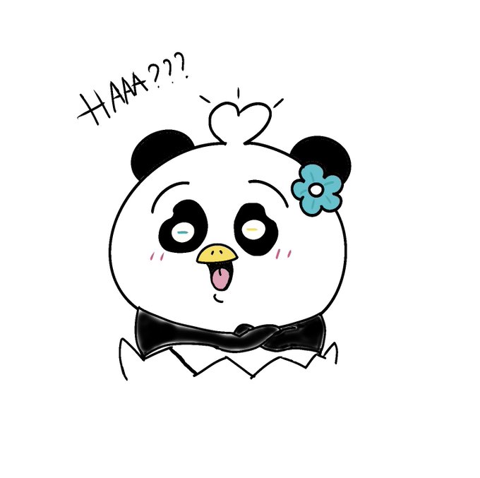A cute cartoon chick-panda hybrid character with a heart on its head, blushing cheeks, and a blue flower accessory says "HAAA???" in confusion, matching the post's "#LUNAR as usagi" reference by presenting a quirky, kawaii-style mascot reminiscent of the playful #LUNAR brand aesthetic.