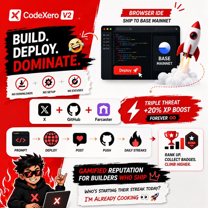 The image features a poster for a website called "CodeExero V2", which appears to be an online learning platform focused on teaching programming languages, including HTML5. The poster includes various icons related to the platform's offerings, such as a laptop icon, a rocket ship symbolizing space exploration, and a book icon representing the learning process.

The poster also contains text that highlights the benefits of using CodeExero V2 for beginners, with phrases like "Build your own web application", "No downtime", and "Gamediplomacy for builders". The overall design is vibrant and visually appealing, making it an effective advertisement to attract potential users interested in learning HTML5.